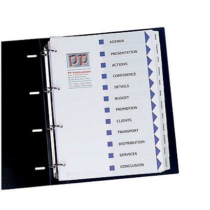 12 intercalaires Index Maker Avery format A4 touches personnalisables carte blanche 200 g - 1