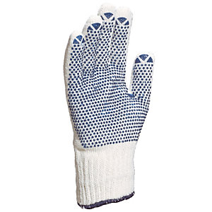 12 paires de gants tricot avec picots pvc, pour manipulation de précision, DeltaPlus, taille 7