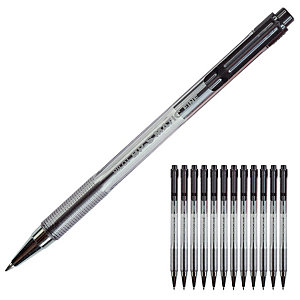 12 stylos bille Pilot BP-S Matic  coloris noir