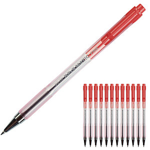 12 stylos bille Pilot BP-S Matic  coloris rouge