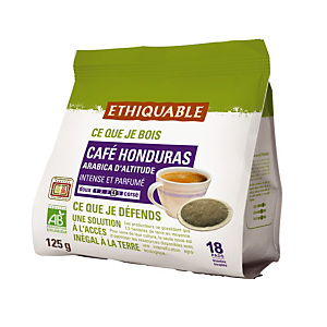 18 dosettes de café moulu Ethiquable 18 dosettes de café moulu Ethiquable
