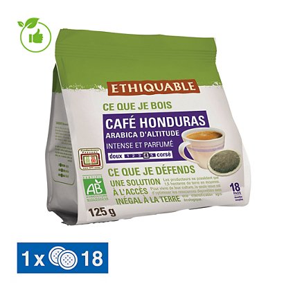 18 dosettes de café moulu Ethiquable - 1