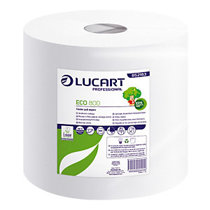 2 bobines d'essuyage blanches Eco Lucart, 800 formats