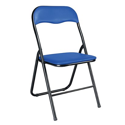 2 chaises pliantes vinyle bleues - 1