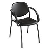 Sans 2 Fauteuils visiteur Lexia - Croûte de cuir - Noir - Pieds Métal noir Sans 2 Fauteuils visiteur Lexia - Croûte de cuir - Noir - Pieds Métal noir