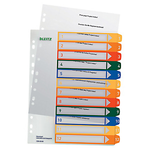 2 jeux d'intercalaires imprimables 12 touches numériques multicolores Leitz en polypro format A4 maxi 2 jeux d'intercalaires imprimables 12 touches numériques multicolores Leitz en polypro format A4 maxi
