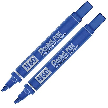 2 marqueurs Pentel N60 coloris bleu - 1