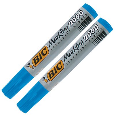 2 marqueurs permanents Bic 2000 Coloris bleu - 1