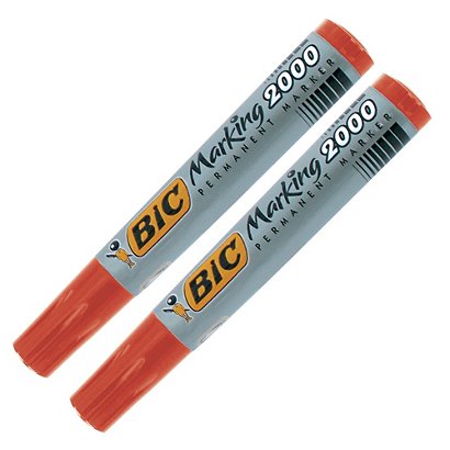 2 marqueurs permanents Bic 2000 Coloris rouge - 1