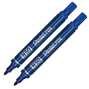 2 marqueurs permanents Pentel N50 coloris Bleu