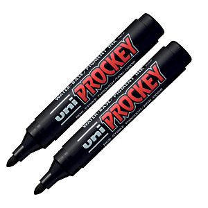 2 marqueurs permanents Uni-Prockey coloris noir