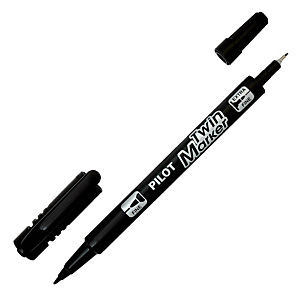 2 marqueurs Pilot Twin Markers coloris noir 2 marqueurs Pilot Twin Markers coloris noir
