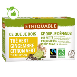 2 paquets Thé Vert Gingembre/ Citron vert Ethiquable