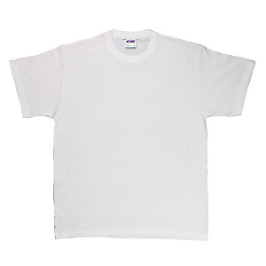 2 T-shirts manches courtes 100% coton blanc, taille L