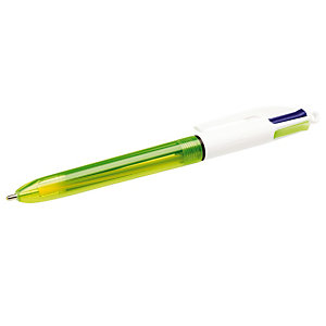 2 stylos 4 couleurs fluo Bic