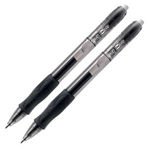 2 stylos-bille Bic® Gel-Velocity coloris noir