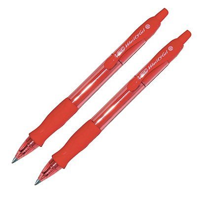 2 stylos-bille Bic® Gel-Velocity coloris rouge - 1