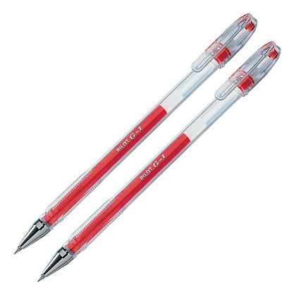2 stylos-bille Pilot G1-05 coloris rouge - 1