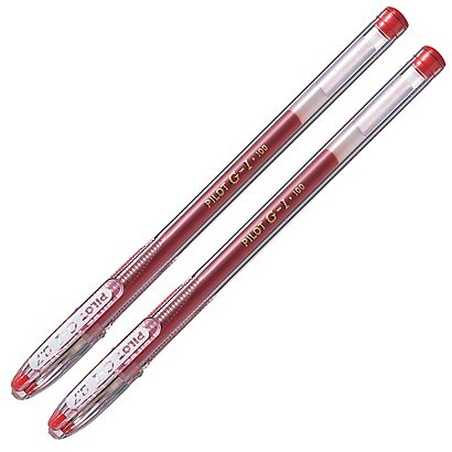 2 stylos-bille Pilot G1-07 coloris rouge - 1