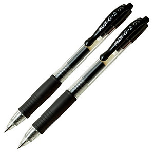 2 stylos bille Pilot G2 -05 coloris noir