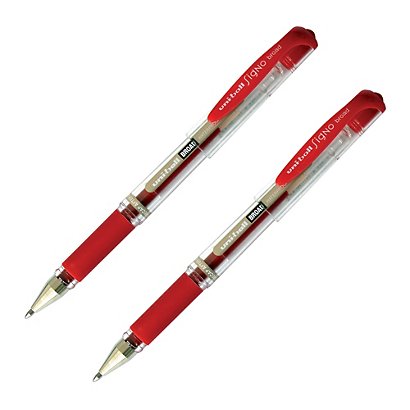 2 stylos-bille Uni-ball Signo Broad coloris rouge - 1