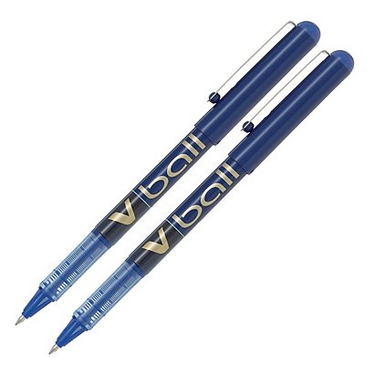 2 stylos roller V-Ball  05 pilot coloris bleu - 1