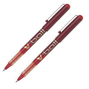 2 stylos roller V-Ball  07 Pilot coloris rouge