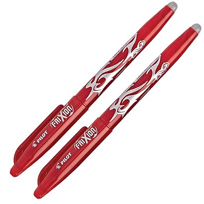 2 Stylos Rollers Frixion Ball coloris rouge - 1