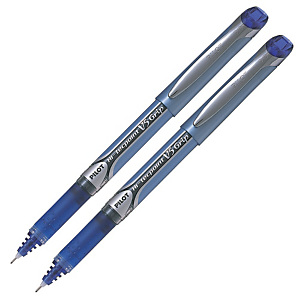 2 stylos rollers V-Ball 05 Hi- Tecpoint Grip Pilot coloris bleu