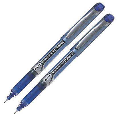 2 stylos rollers V-Ball 05 Hi- Tecpoint Grip Pilot coloris bleu - 1