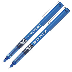 2 stylos rollers V-Ball 05 Hi-Tecpoint Pilot coloris bleu