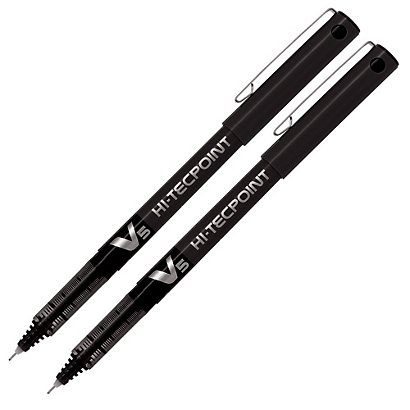 2 stylos rollers V-Ball 05 Hi-Tecpoint Pilot coloris noir - 1
