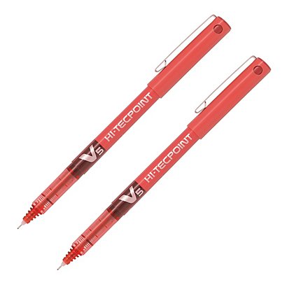 2 stylos rollers V-Ball 05 Hi-Tecpoint Pilot coloris rouge - 1