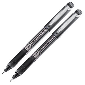 2 stylos rollers V-Ball 07 Hi- Tecpoint Grip Pilot coloris noir