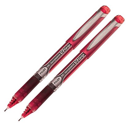 2 stylos rollers V-Ball 07 Hi- Tecpoint Grip Pilot coloris rouge - 1