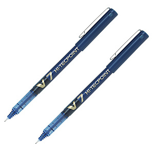 2 stylos rollers V-Ball 07 Hi- Tecpoint Pilot coloris bleu