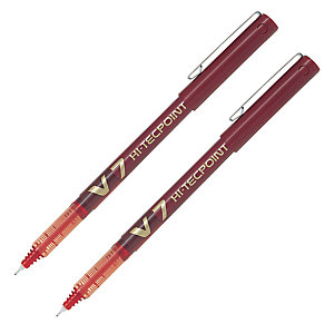 2 stylos rollers V-Ball 07 Hi- Tecpoint Pilot coloris rouge