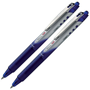 2 stylos rollers V-Ball 07 Pilot  rétractable coloris bleu