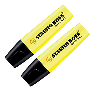 2 surligneurs Stabilo Boss original coloris jaune