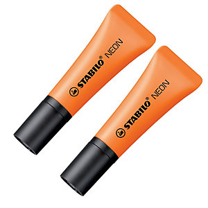 2 surligneurs Stabilo Néon coloris orange