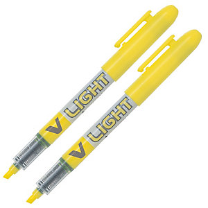 2 tekstmarkers Pilot V-light kleur geel
