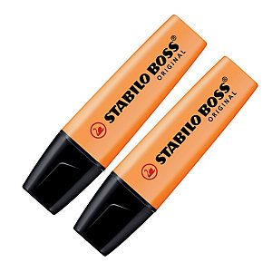 2 tekstmarkers Stabilo Boss original kleur oranje