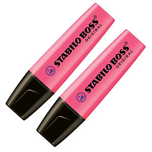 2 tekstmarkers Stabilo Boss original kleur roze