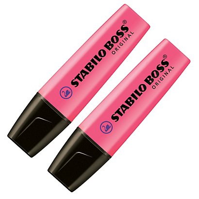2 tekstmarkers Stabilo Boss original kleur roze - 1