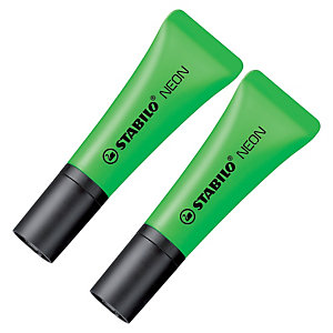 2 tekstmarkers Stabilo Néon kleur groen