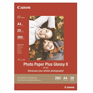 20 feuilles papier photo A4 jet d'encre Canon PP-201, la pochette 20 feuilles papier photo A4 jet d'encre Canon PP-201, la pochette