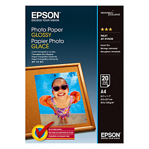 20 feuilles papier photo A4 jet d'encre Epson S042538, la pochette 20 feuilles papier photo A4 jet d'encre Epson S042538, la pochette