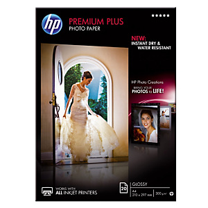20 feuilles papiers photo A4 Jet d'encre HP Premium Plus CR672A, la pochette 20 feuilles papiers photo A4 Jet d'encre HP Premium Plus CR672A, la pochette