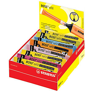 20 navullingen voor Stabilo Boss Original geassorteerde kleuren, per doos
