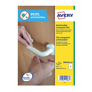 20 verwijderbare antimicrobiële polyester films afm. 199,6 x 289,1 mm formaat A4 transparant, per set 20 verwijderbare antimicrobiële polyester films afm. 199,6 x 289,1 mm formaat A4 transparant, per set